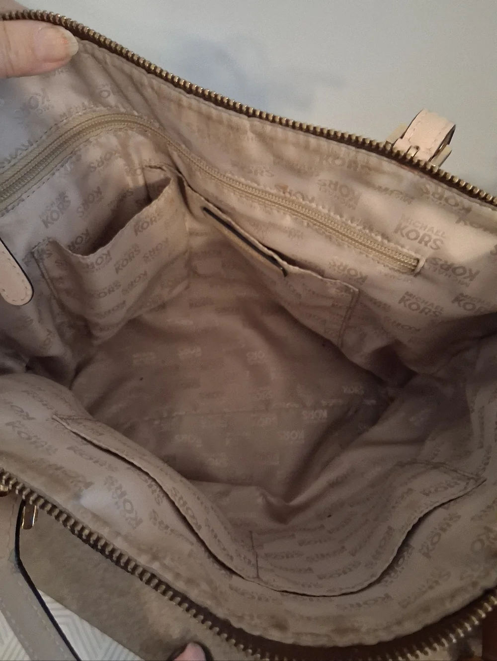 Michael Kors Brown & Tan Signature Leather Tote With Tan Leather Straps - Picture 7 of 10